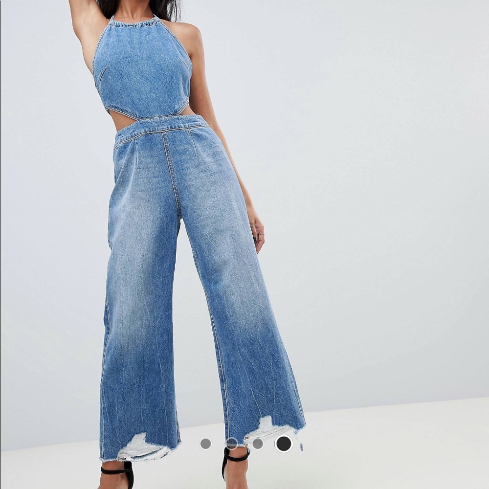 DL 1961 Liv Denim Halter Jumpsuit